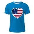 thumbnail image 3 of Mens T-Shirts Crew Neck Short Sleeve Summer Casual Beach Independence Day Heart Prints Tops Men Undershirts Tshirts Holiday Wear, 3 of 3