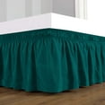 thumbnail image 2 of D.N.G. BEDDINGS 1 Piece Wrap Around Bed Skirt, 8 Inch Deep Pocket, 800 Thread Cotton 100% Egyptian Cotton, Queen Size (60" x 80") Inch, Solid Teal, 2 of 3