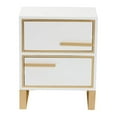 thumbnail image 3 of Baxton Studio Giolla Contemporary Glam and Luxe White Finished Wood and Gold Metal 2-Drawer Nightstand, 3 of 7