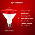 thumbnail image 2 of HENF-LED Lumière d'Inondation Rouge - Ampoule de Base PAR38 E26, 15W (Équivalent 100W), 2 Pack, Adapté pour Extérieur, Intérieur, Chambre, Décoration de Fête, Porche, Noël, 2 of 4