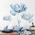 thumbnail image 2 of Calcomanías de pared de flores azules Pegatinas de pared Peel and Stick Calcomanía extraíble Stick DIY Wall Art Home Decoración de pared para dormitorio Sala de estar Baño Decoración de pare, 2 of 5