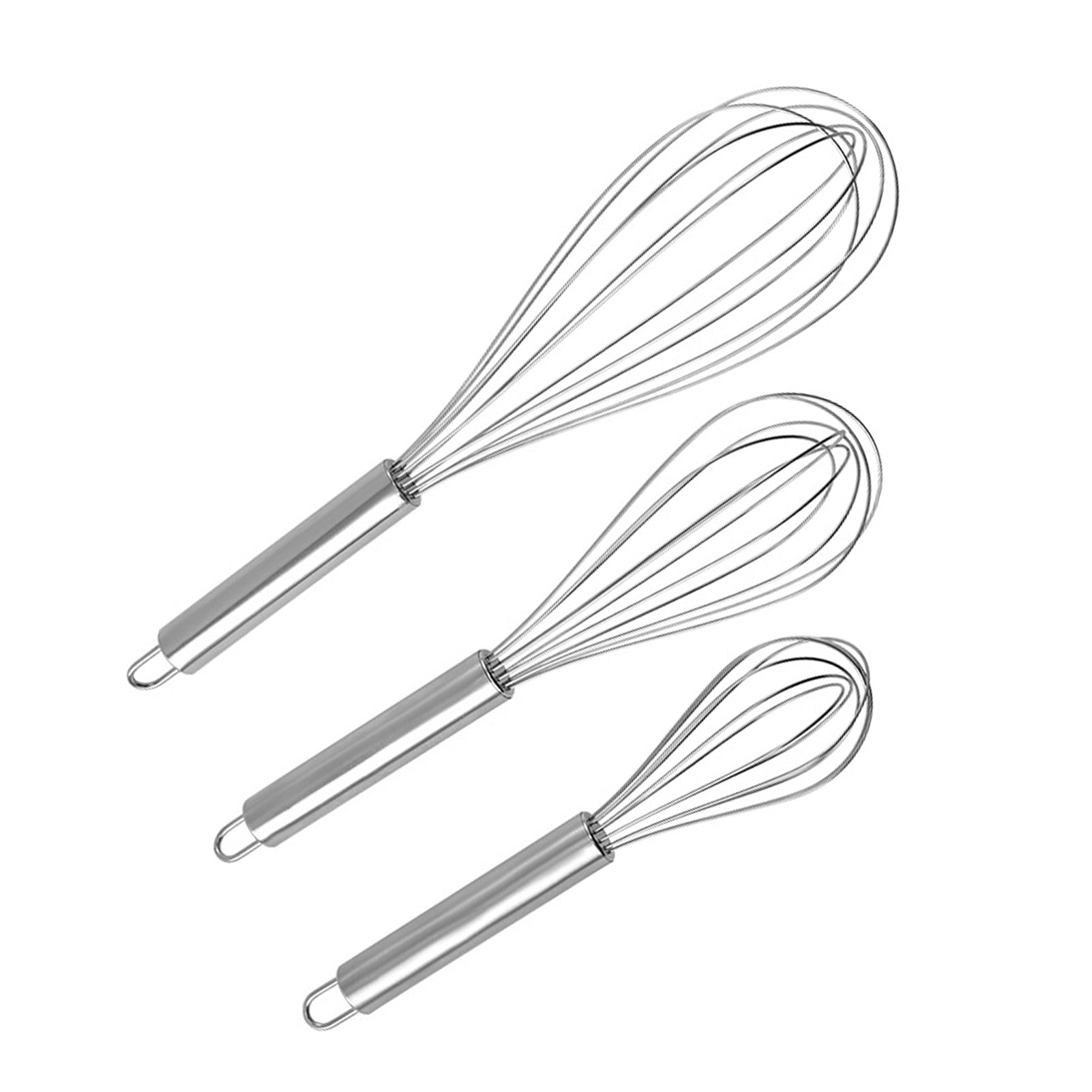 Bodundirect Premium Stainless Steel Wire Whisk 8 10 12 Balloon Set for  Cooking Blending Whisking Stirring Egg Beater Kitchen Wisk Tool 3 Pack