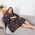 thumbnail image 5 of Oversized Wearable Blanket Hoodie,Jack Olantern Halloween Pattern Sherpa Blanket Hoodie with Super Pockets,Super Warm Fuzzy Pullover for Women & Men, 5 of 6