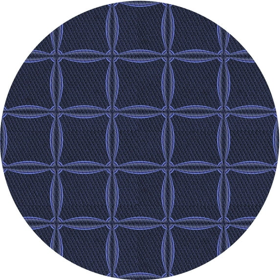 Ahgly Company Indoor Round Patterned Deep Periwinkle Purple Area Rugs, 7' Round