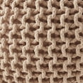 thumbnail image 6 of Round Pouf Foot Stool Ottoman by Sweet Home Collection, Taupe, 6 of 6