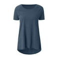 thumbnail image 5 of DPTALR Chemise Longue pour Femmes T-Shirt à Manches Courtes Tops Oversize Grandes Tailles Été Col Rond Blouse Décontractée Ample Tunique Basique, 5 of 5