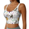 thumbnail image 2 of Vsdgher Colorful Poodle Dog Print Women Sleeveless Athletic Tank Top Built-in Bra Camisole Sports Vest for Yoga Running Fitness Exercise with Removable Pads, 2 of 8