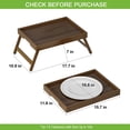 thumbnail image 2 of Folding Bed Tray Table with Handles for Sofa, Bed, Eating, Drawing, Snack & Platter Serving Lap Desk (Brown Medium), 2 of 6