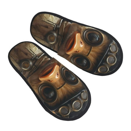 

Ocsxa Mens Womens Cozy Memory Foam Scuff Slippers Slip On Warm House Shoes Indoor/Outdoor Vintage Gentleman Duck Designs-Large