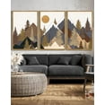 thumbnail image 4 of SHENIFY large 24x36in3pcs Natural Framed Landscape Mountain Wall Art Set White Winter Sunrise Pine Tree Forest Nature Scenry Wilderness Farmhouse Rustic Modern Art Decorative for Living Room Bedroom, 4 of 6