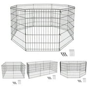 ZENSTYLE Foldable Dog Playpen Large Crate Fence 30" 8 Panels Pet Exercise Cage