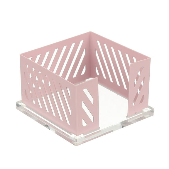 Sticky Note Holder, 4x4" Metal Note Dispenser for Classroom Home Office Desk Organizers Accessories Supplies, Pink