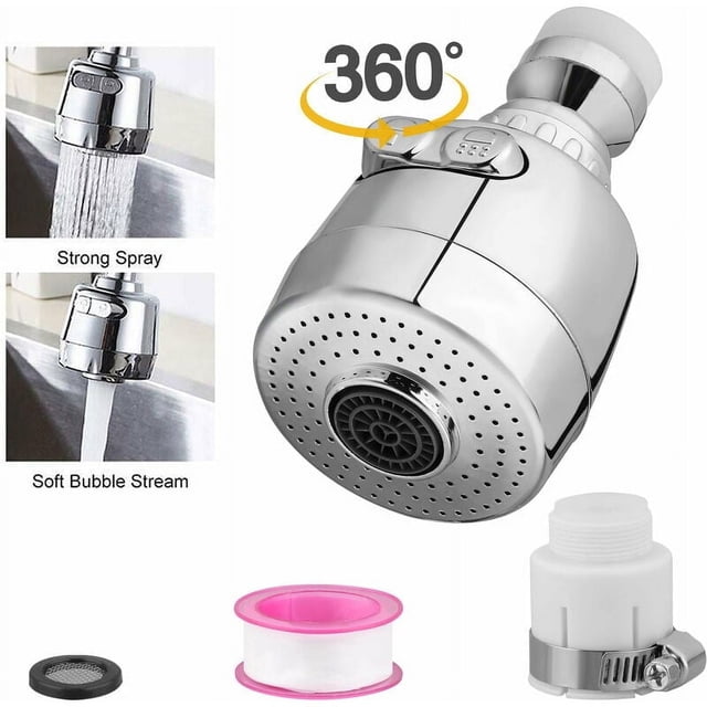 Conector de grifo para lavabo de cocina y baño, ultra ahorro de agua, giratorio 360 grados, boquilla de ahorro de agua ajustable de modo dual, fácil instalación, amplia aplicación