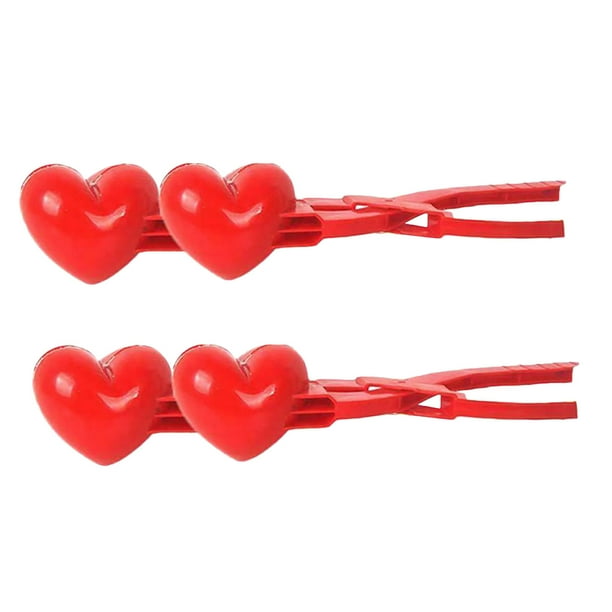 Partheme Novelty Toys 3 Counts 2PC Snow Snowball Maker Clip Maker Shaped Snow Sand Tool Winter Kids Red