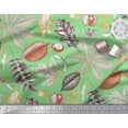 thumbnail image 2 of Soimoi polyester Crepe Fabric Berries,Oak Chestnut Leaves Print Fabric by the Yard 52 Inch Wide, 2 of 3