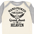 thumbnail image 4 of Inktastic Handpicked for Earth by My Great Aunt in Heaven Boys or Girls Long Sleeve Baby Bodysuit, 4 of 5