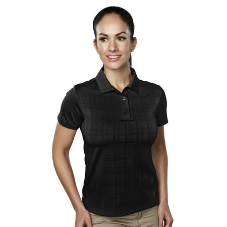 - Tri-Mountain Lady Montecito 021 Jacquard Knit Polo Shirt, 3X-Large, Black