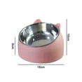 thumbnail image 2 of Cuenco de acero inoxidable para gatos y perros, con protección para las vértebras cervicales y boca oblicua, cuenco para comida para mascotas., 2 of 5
