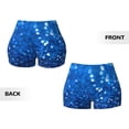 thumbnail image 6 of Yiaed A Blue Glitter Print Women's Athletic Shorts Running Shorts Sporty Short High Waisted Elastic Workout Shorts for Yoga Gym Running & Sports -X-Large, 6 of 8