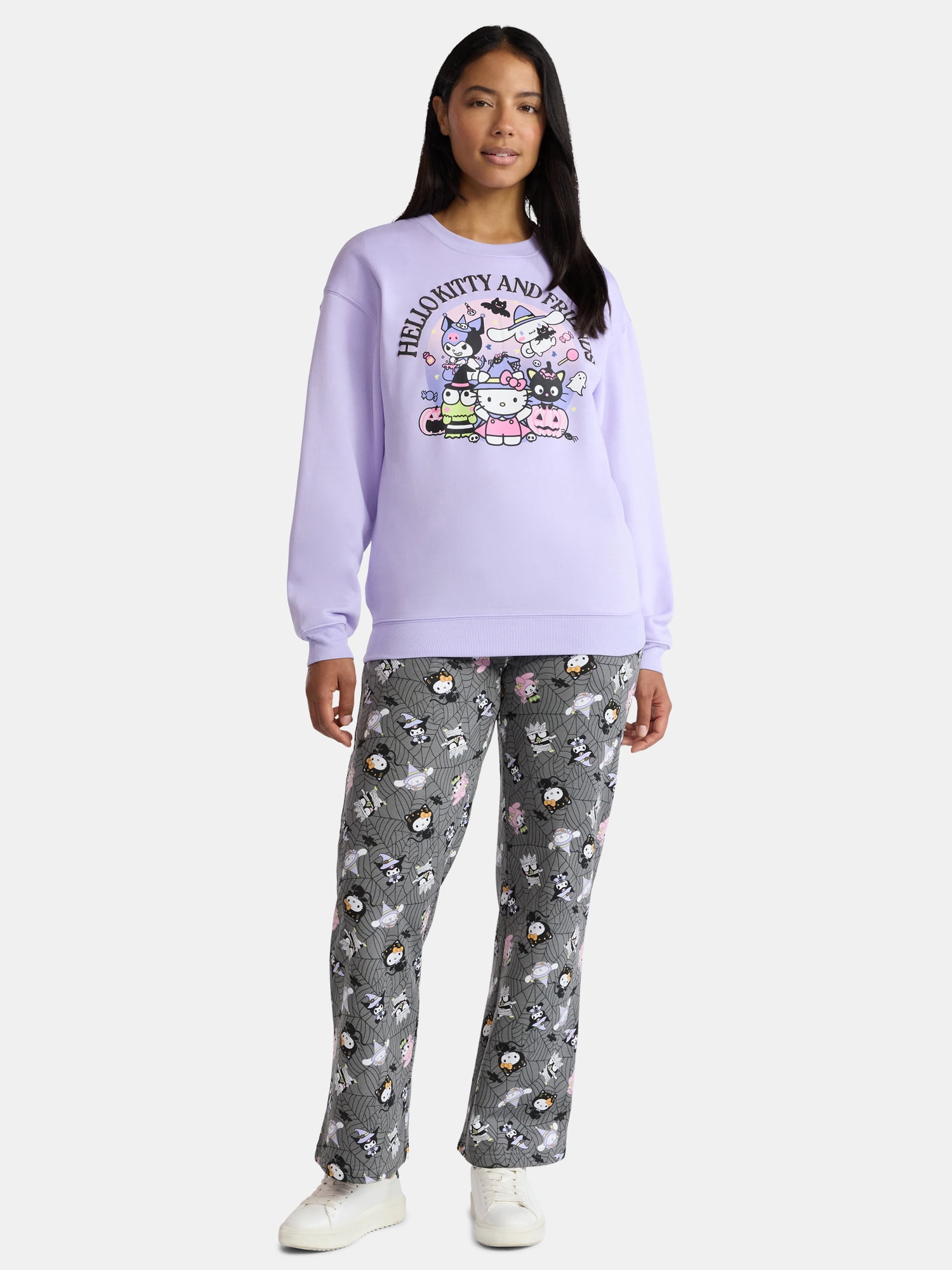 Hello Kitty and Friends Women's Halloween Print Fleece Jogger Pants, Sizes XXS-XXL