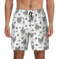 thumbnail image 2 of Picia Funny Chicken pattern Mens Swim Trunks with Compression Liner Stretch Beach Shorts Quick Dry with Zipper Pockets No-Chafing Board Shorts-Small, 2 of 9