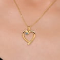 thumbnail image 3 of Gem Stone King 18K Yellow Gold Plated Silver Swiss Blue Topaz and Lab Grown Diamond Heart Pendant Necklace for Women | 0.22 Cttw | Gemstone November Birthstone | Round 3.5MM | With 18 inch Chain, 3 of 6