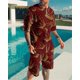 thumbnail image 3 of Conjunto deportivo de camiseta y pantalones cortos con estampado digital 3D para hombre de verano de Europa y Estados Unidos, 3 of 5