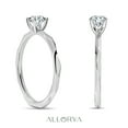 thumbnail image 2 of ALLORYA 0.25 Carat Solitaire Round Lab Grown White Diamond Textured Shank Engagement Ring for Women in 18K Solid White Gold, Size 8, 2 of 6