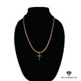 thumbnail image 1 of Collar de oro de 14 quilates con colgante de Cruz Infinita, el mejor regalo unisex para madre, padre, novia, novio, ella, él, collar de cadena cubana de 14 quilates de Aria Jeweler Inc Aria Jeweler Inc Fashion, 1 of 5