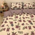 thumbnail image 1 of Korean Ins Black Flower Bedding Set Girl Orange Princess Style Sheet Cover Trellis Polyester Soft Bedclothes For Gitls Gift, 1 of 1