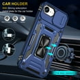 thumbnail image 4 of Dteck Case for iPhone 16e / iPhone 17e,Shockproof Rugged Case with Slide Camera Cover Rotated Ring Kickstand Military-Grade TPU+PC Back Phone Case for iPhone 16e/17e,Navyblue, 4 of 7