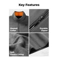 thumbnail image 2 of ORORO Heated Fleece Vest for Men with Battery, 4-Zone Heating Fleece Base Layer for Winter (Gray, L), 2 of 9