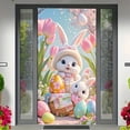 thumbnail image 6 of EWASWON Easter Door Curtain Extra Wide 70x35 Inch Easter Door Cover for Front Door, Spring Wall Hanging & Party Backdrop Decor, Easy to Install Holiday Decoration, 6 of 6