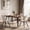 Brown/Beige, variant on Homy Casa 5 Piece Dining Table Set for 4, 63" Rectangular Kitchen Table and Chairs Set with Upholstered Seats, Wood Grain Tabletop, Black Metal Legs for Dining Room, Home Office, Brown