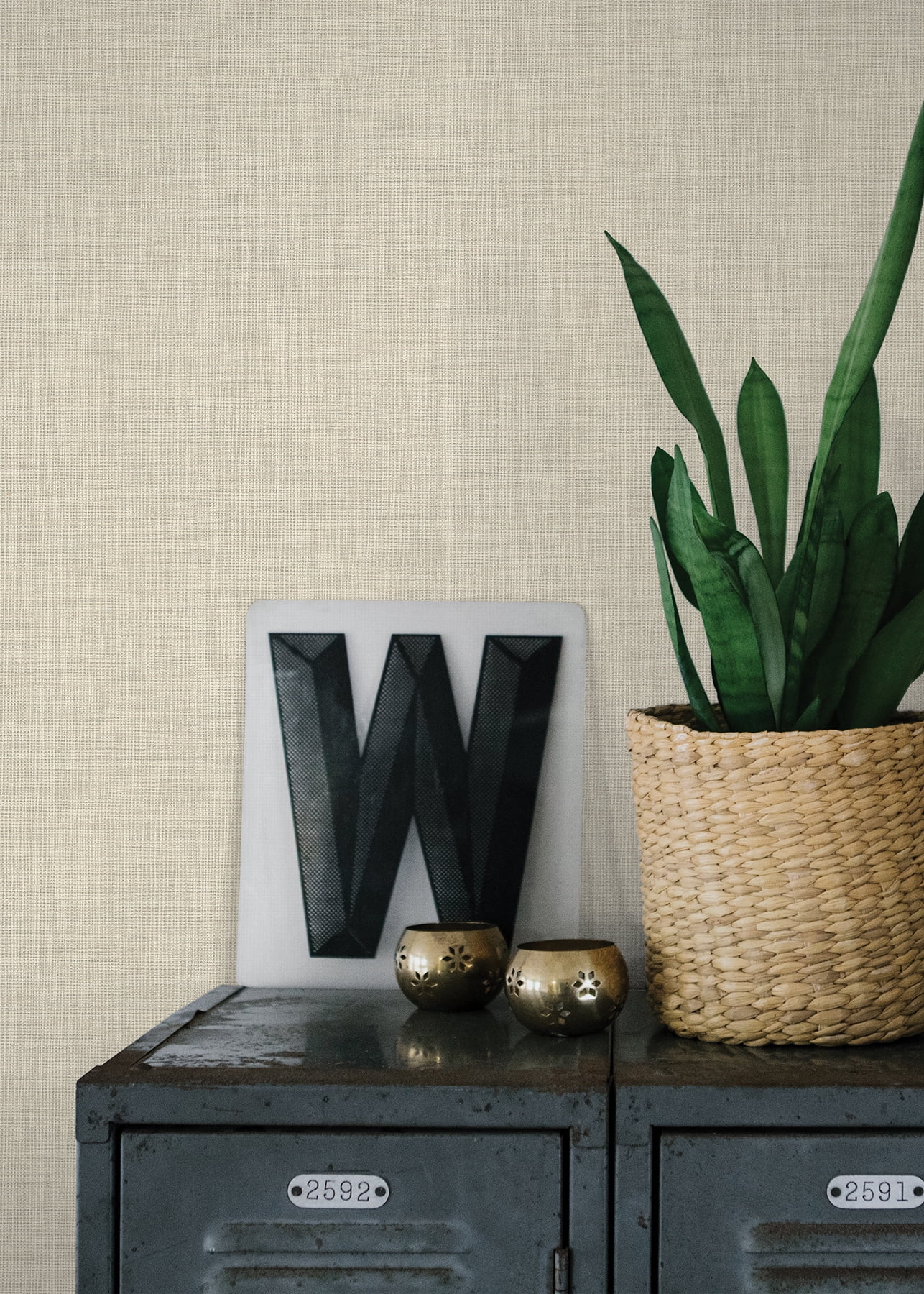 Advantage Seaton Bone Linen Texture Wallpaper