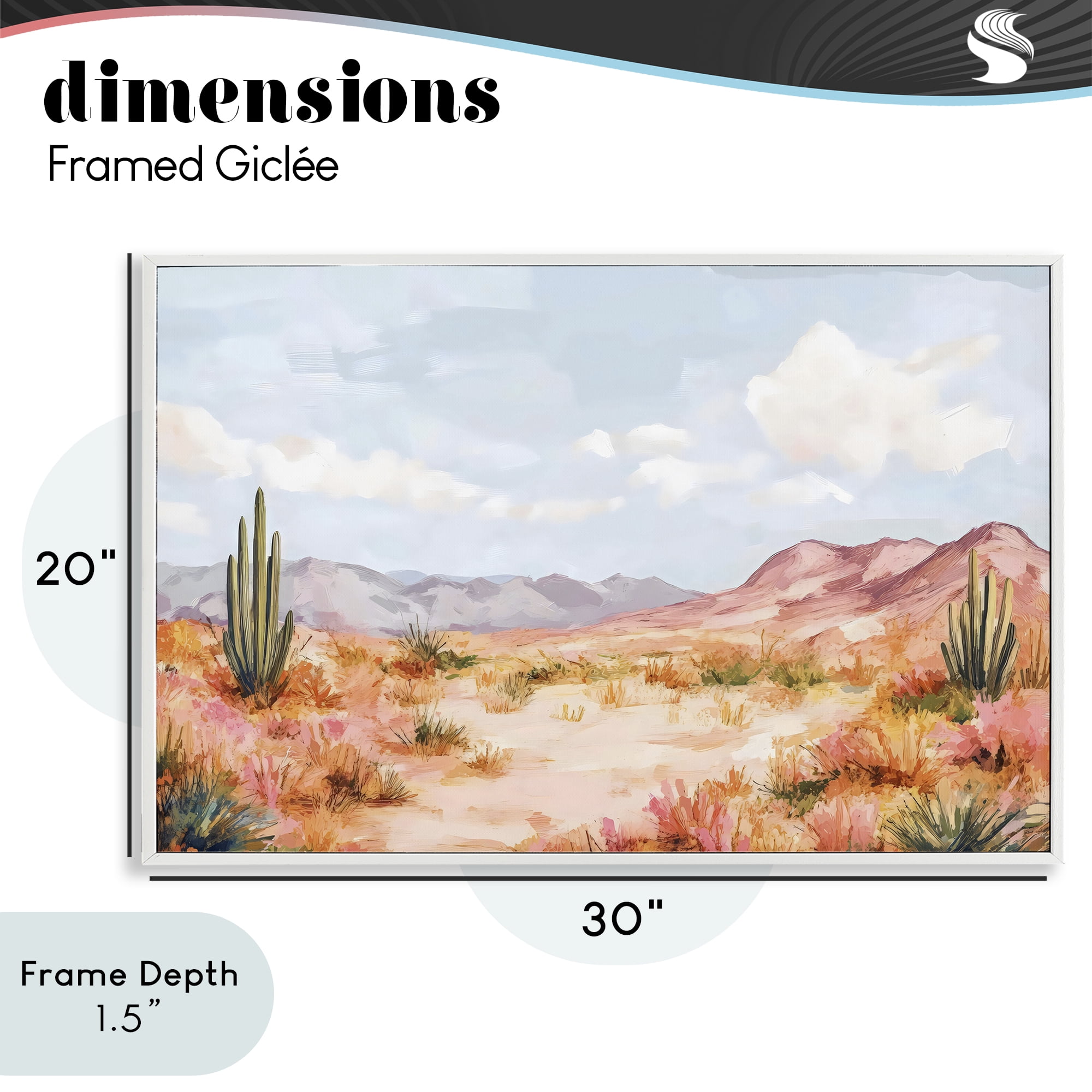 Stupell Industries Pastel Desert Dream Sunset White Framed Giclee Art, design by Creative Studio