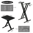 thumbnail image 2 of LNGOOR  Double X Keyboard Stand and Bench Set  Adjustable Height Digital Piano Stand with Lockable Straps for 49 61 76 88 Keys, 2 of 7