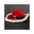thumbnail image 3 of Christmas Santa Hat Country Western Cowgirl Hat Feathers Cowboy Hat for Party Photo Props Headwaer Gifts, 3 of 11