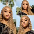 thumbnail image 2 of Hair Bundles Ladrxadr, rubio miel, rizado, 55 cm, 3 x 100 g, 2 of 7