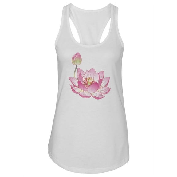 Pink Lotus Flowers Tank Women -Image by Shutterstock, Female Large