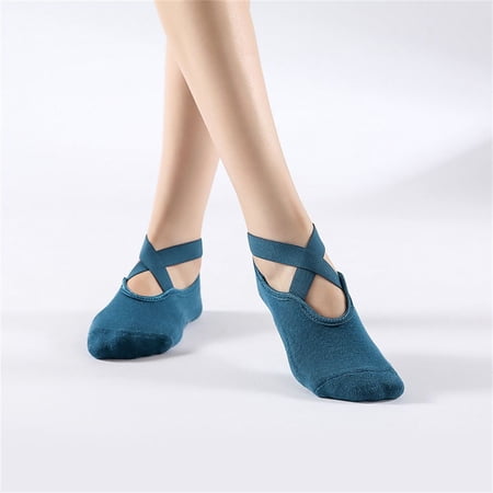 Anti-friction Breathable Dance Sock Quick-Dry Ballet Socks Sports Socks Women Yoga Socks Bandage Yoga Socks Pilates Socks Yoga Socks BLUE
