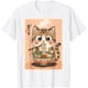 thumbnail image 1 of Kawaii Cat Eating Ramen Anime Merch Anime Gifts Camiseta, 1 of 2