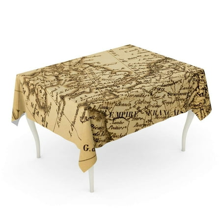 

SIDONKU 1831 Old Map of Europe Production 19Th Century Antique Belgium Tablecloth Table Desk Cover Home Party Decor 60x104 inch