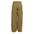 thumbnail image 5 of QURATI Women Baggy Cargo Jeans Mid Waist Wide Leg Parachute Denim Pants Sweatpants Pockets Womens Bottoms Green L, 5 of 7