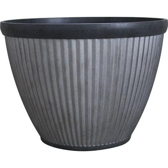 Southern Patio 10000-04779 15 in. Westlake Round Pleated Planter - Silver
