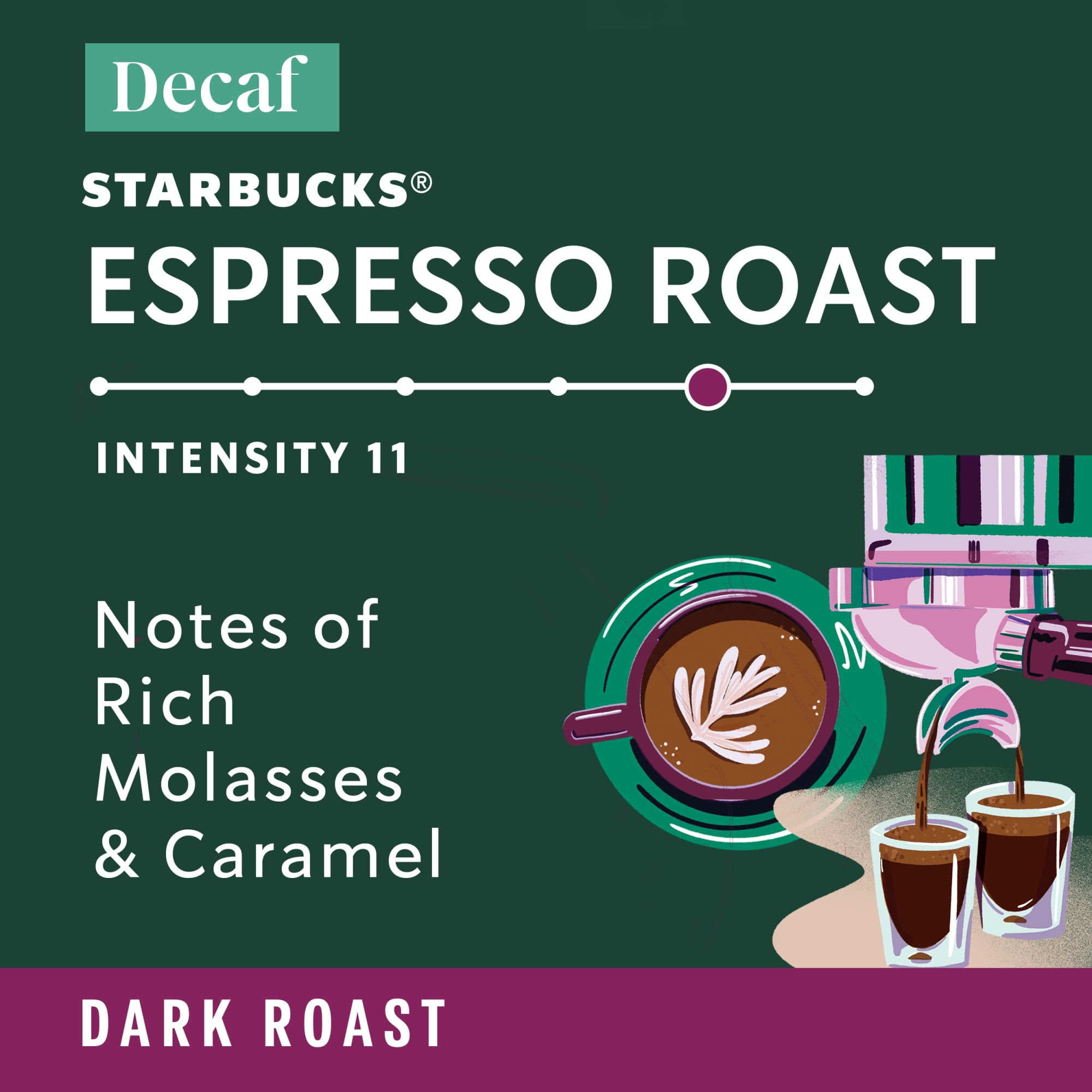 Starbucks By Nespresso Original Line, Decaf Espresso Roast, Dark Roast Nespresso Pods, 10 Count, 5 Pack
