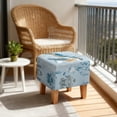 thumbnail image 4 of SCRAWLGOD Sea Turtle Coral Print Blue Ottoman Slipcover, Foldable Foot Stool Sofa Slipcovers Anti Scratch Covers for Square Footrest Stool with Elastic Bottom, 4 of 7