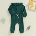 thumbnail image 2 of Toddler Baby Girl Boy Fall Winter Outfits Long Sleeve Button Front Hoodie Pullover Tops and Pants Set Casual 2Pcs Clothes, 2 of 7