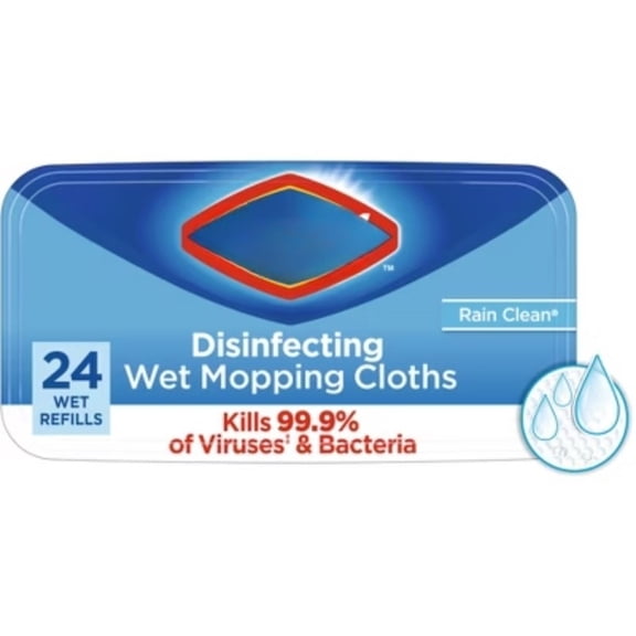 Rain Clean Disinfecting Mopping Cloth - 24ct
