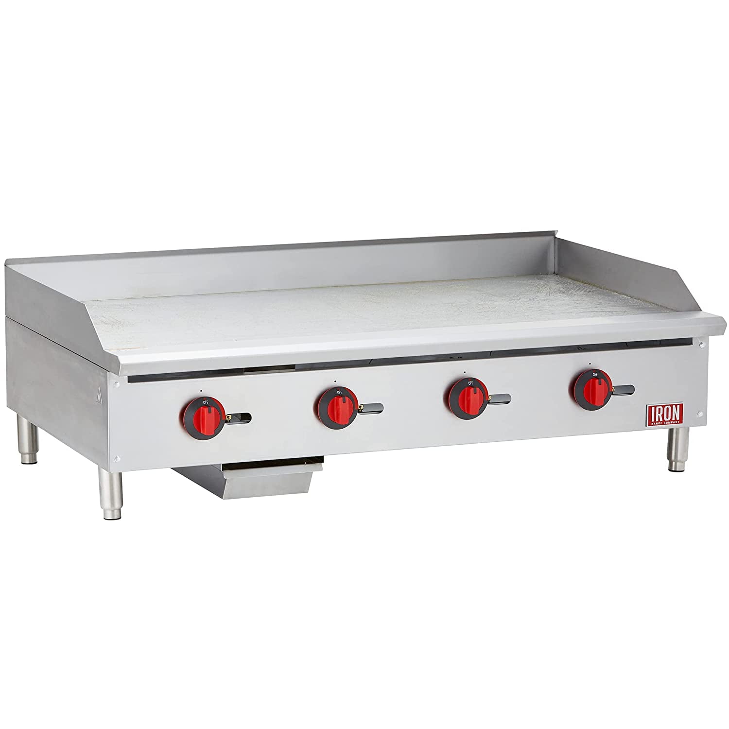 Iron Range IRMG-48 48" x 30.42" Countertop Commercial Gas Commercial Griddle With Manual Control And Four Burners, 120,000 BTU, ETL Listed
